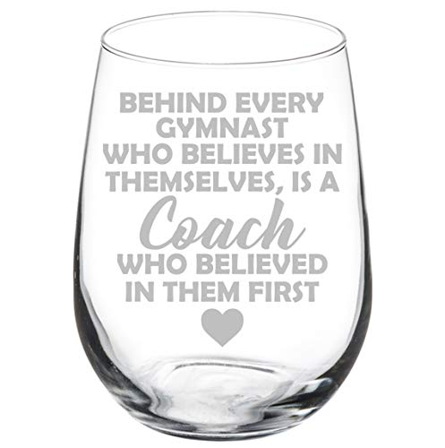 Wine Glass Goblet Gymnastics Coach Gift (17 oz Stemless)