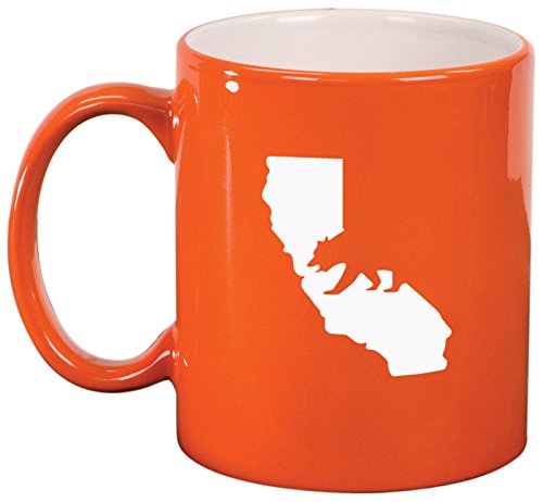 Ceramic Coffee Tea Mug Cup Cali Bear California (Orange)