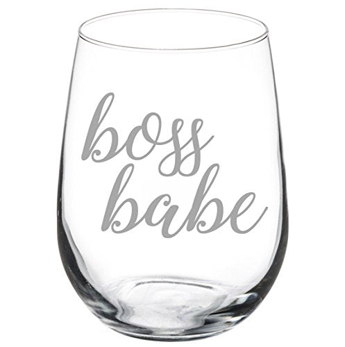 Wine Glass Goblet Boss Babe (17 oz Stemless)