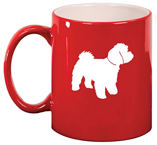 Ceramic Coffee Tea Mug Cup Maltipoo (Red)