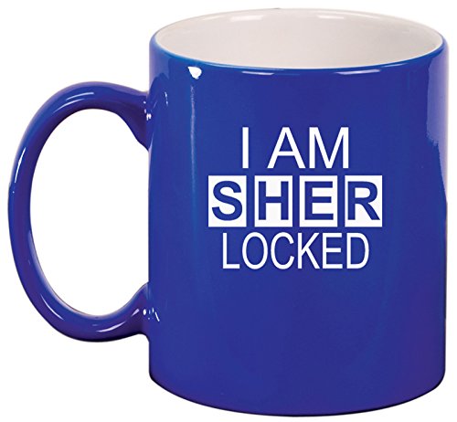 Ceramic Coffee Tea Mug I Am Sherlocked (Blue)