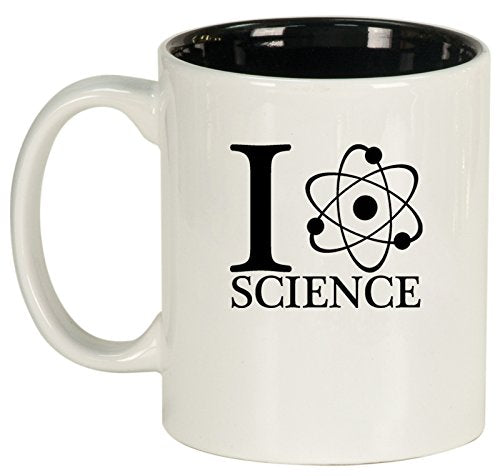 Ceramic Coffee Tea Mug Atoms I Love Science (White)