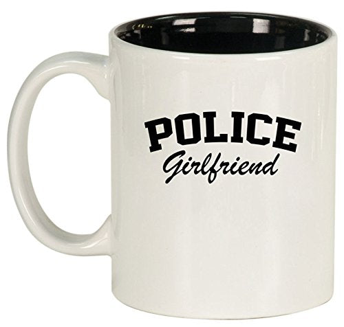 Ceramic Coffee Tea Mug Cup Police Girlfriend (White)