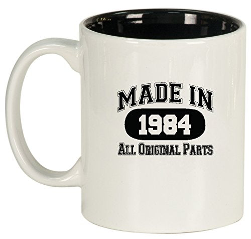 Ceramic Coffee Tea Mug Made in 1984 (White)