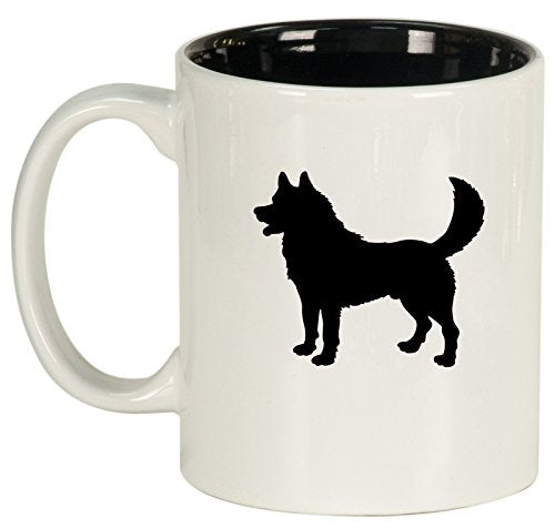 Ceramic Coffee Tea Mug Cup Husky (White)