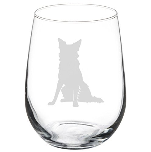 Wine Glass Goblet Border Collie (17 oz Stemless)