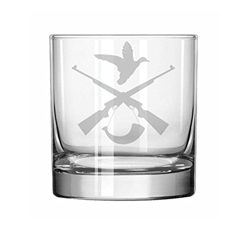 11 oz Rocks Whiskey Highball Glass Hunting Rifle Duck Hunter