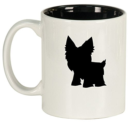 Ceramic Coffee Tea Mug Cup Yorkie (White)