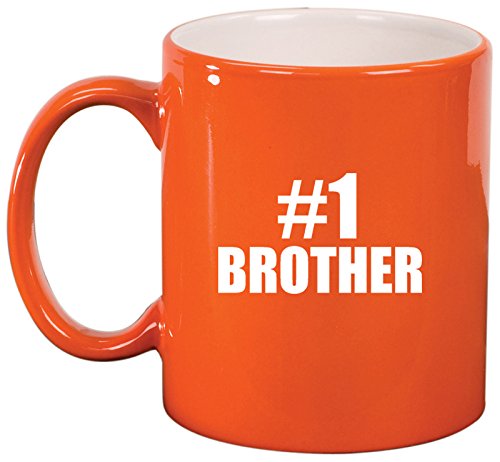 Ceramic Coffee Tea Mug #1 Brother (Orange)