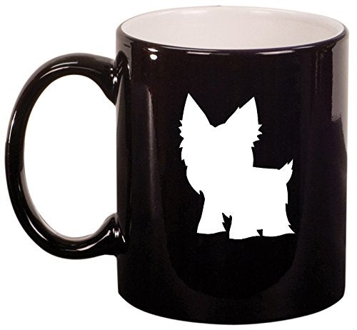 Ceramic Coffee Tea Mug Cup Yorkie (Black)
