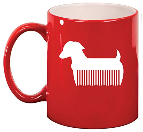 Ceramic Coffee Tea Mug Cup Pet Dog Grooming Cat Groomer Salon (Red)