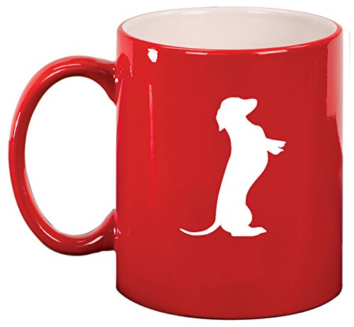 Ceramic Coffee Tea Mug Cup Dachshund Standing (Red)