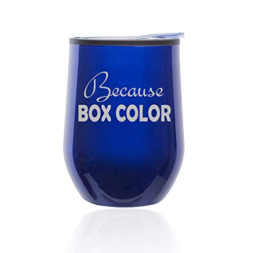 Stemless Wine Tumbler Coffee Travel Mug Glass With Lid Because Box Color Hair Stylist Hairdresser (Blue)