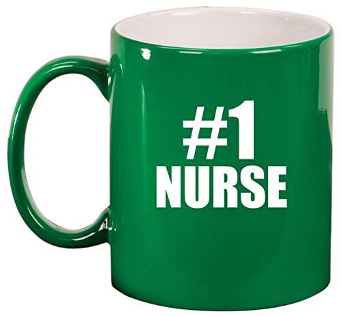 Ceramic Coffee Tea Mug #1 Nurse (Green)
