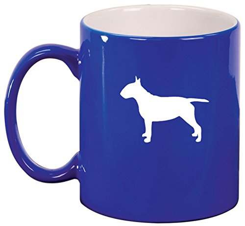 Ceramic Coffee Tea Mug Cup Bull Terrier (Blue)