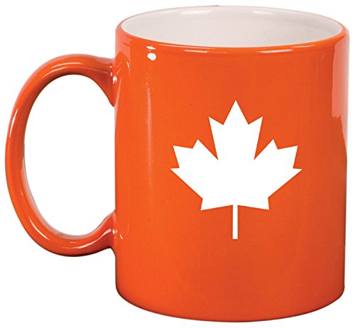 Ceramic Coffee Tea Mug Cup Maple Leaf (Orange)