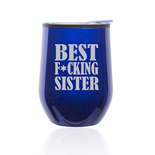 Stemless Wine Tumbler Coffee Travel Mug Glass With Lid Best F ing Sister