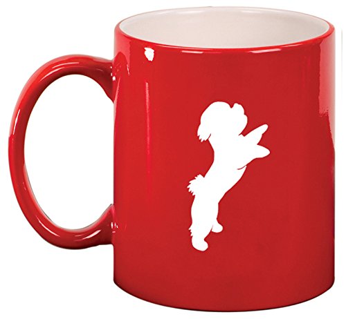 Ceramic Coffee Tea Mug Cup Bichon Frise (Red)