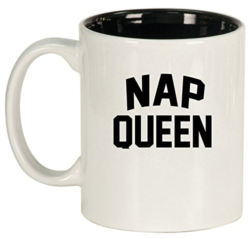 Ceramic Coffee Tea Mug Cup Nap Queen (White)