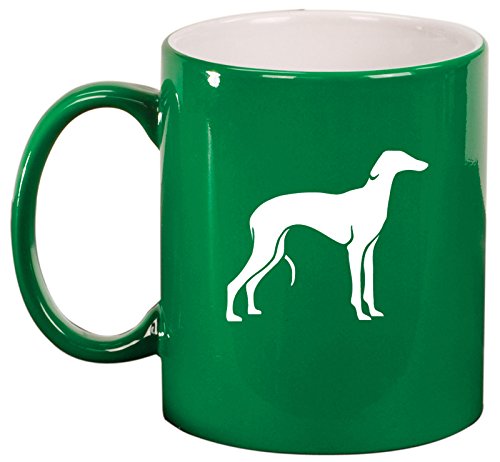 Ceramic Coffee Tea Mug Cup Greyhound (Green)