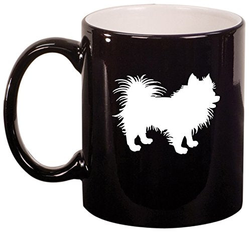 Ceramic Coffee Tea Mug Cup Pomeranian (Black)