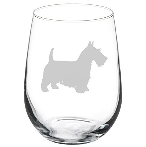 Wine Glass Goblet Scottie Scottish Terrier (17 oz Stemless)