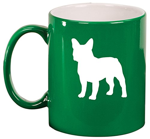 Ceramic Coffee Tea Mug Cup French Bulldog (Green)
