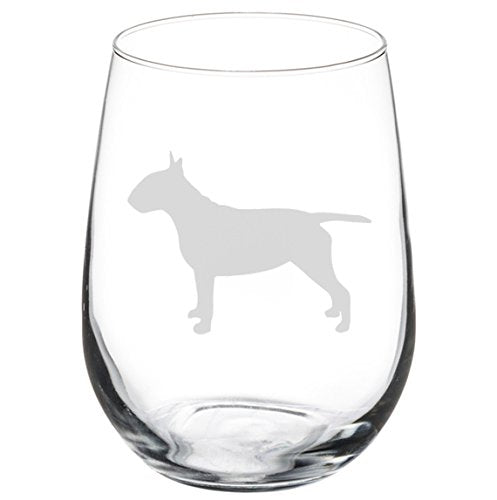 Wine Glass Goblet Bull Terrier (17 oz Stemless)