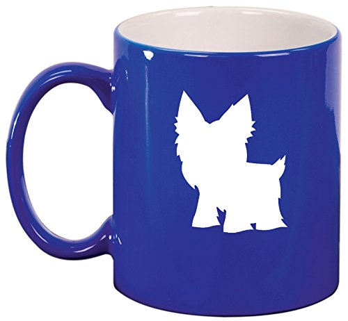 Ceramic Coffee Tea Mug Cup Yorkie (Blue)