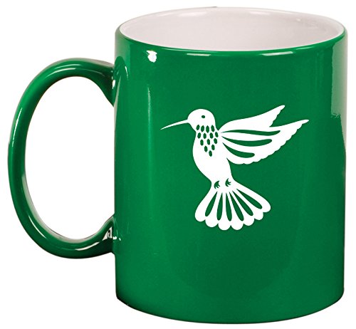 Ceramic Coffee Tea Mug Cup Hummingbird (Green)