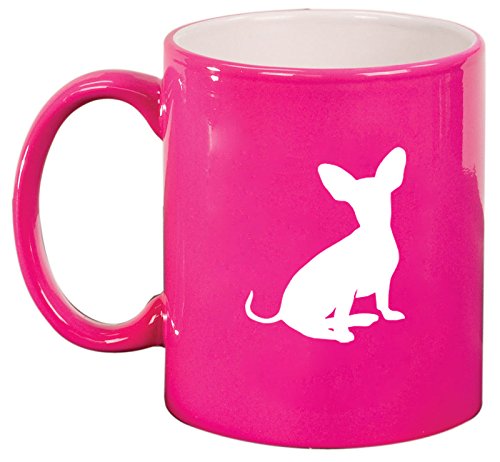 Ceramic Coffee Tea Mug Cup Chiweenie (Pink)