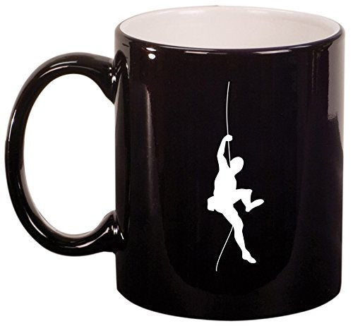 Ceramic Coffee Tea Mug Cup Climb Climber (Black)