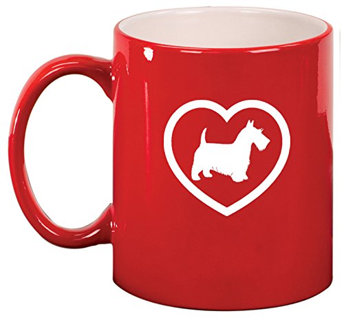 Ceramic Coffee Tea Mug Scottie Heart (Red)