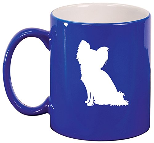 Ceramic Coffee Tea Mug Cup Papillon (Blue)