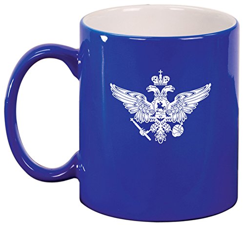 Ceramic Coffee Tea Mug Cup Russia Russian Eagle (Blue)