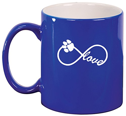 Ceramic Coffee Tea Mug Infinity Love for Animals (Blue)