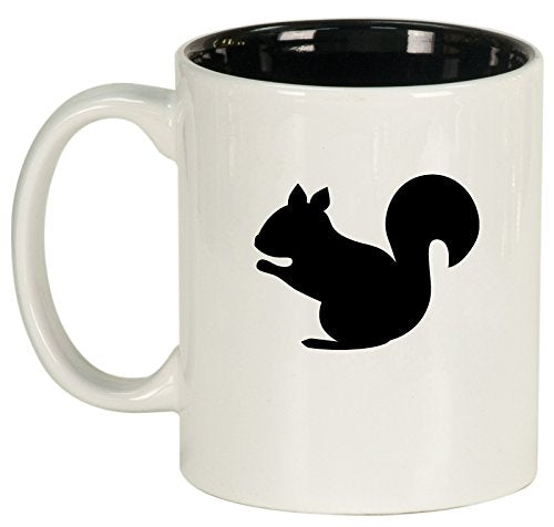 Ceramic Coffee Tea Mug Cup Squirrel (White)