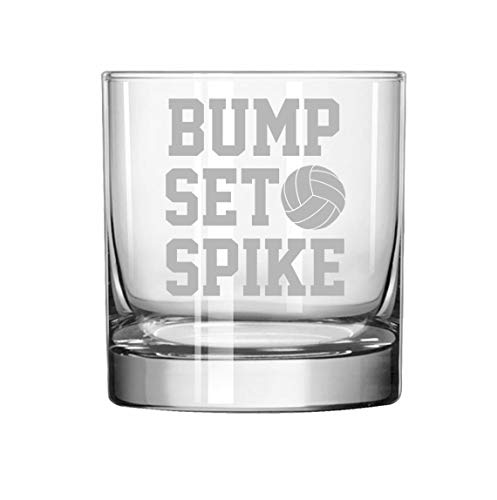 11 oz Rocks Whiskey Highball Glass Bump Set Spike Volleyball