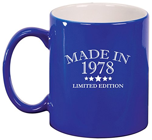 Ceramic Coffee Tea Mug Cup Made In 1978 Birthday 40th Birthday (Blue)