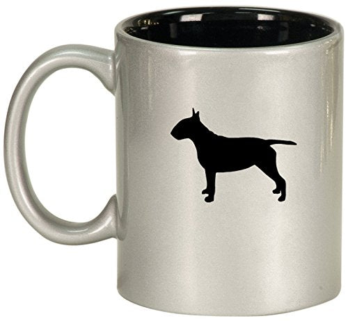 Ceramic Coffee Tea Mug Cup Bull Terrier (Silver)