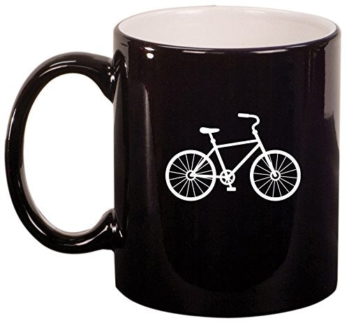 Ceramic Coffee Tea Mug Cup Bike Bicycle (Black)