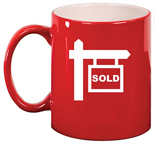 Ceramic Coffee Tea Mug Cup Real Estate Agent Sold (Red)