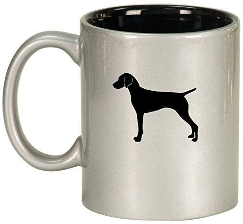 Ceramic Coffee Tea Mug Cup Vizsla (Silver)