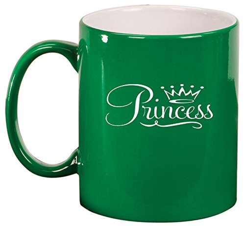 Ceramic Coffee Tea Mug Cup Princess Fancy (Green)