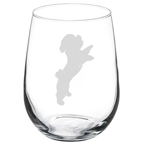 Wine Glass Goblet Bichon Frise (17 oz Stemless)