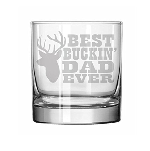 11 oz Rocks Whiskey Highball Glass Father Best Buckin Dad Ever