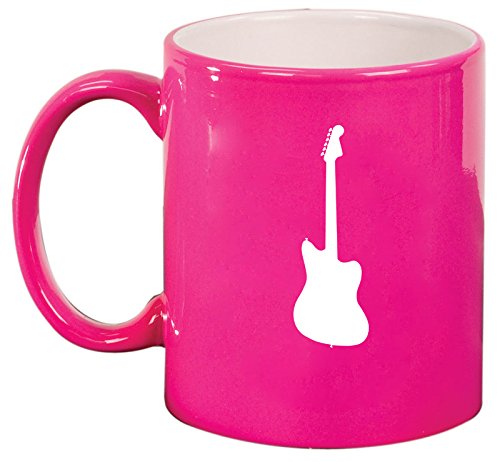 Ceramic Coffee Tea Mug Cup Bass Guitar (Pink)