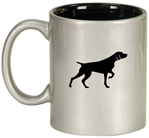 Ceramic Coffee Tea Mug Cup German Shorthaired Pointer (Silver)