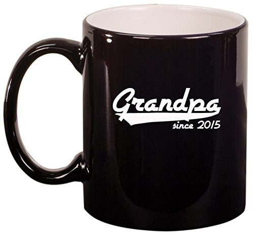 Ceramic Coffee Tea Mug Cup Grandpa 2015 New Grandfather (Black)