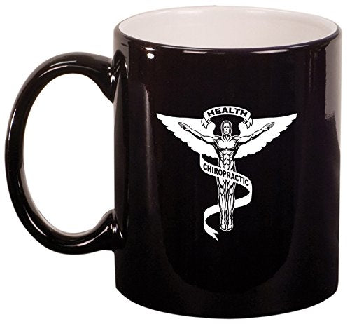 Ceramic Coffee Tea Mug Chiropractic Symbol (Black)